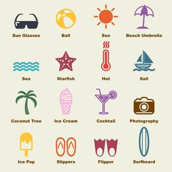 elementos vectoriales de verano vector