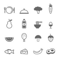 iconos de comida limpia vector