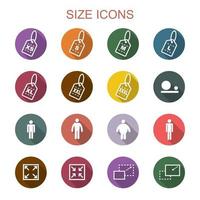 size long shadow icons vector