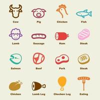 meat vector elements