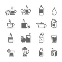 iconos de bebidas saludables vector