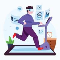 gimnasio virtual desde el concepto de hogar vector