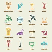 antenna and satellite elements vector