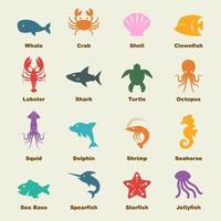 marine life elements vector