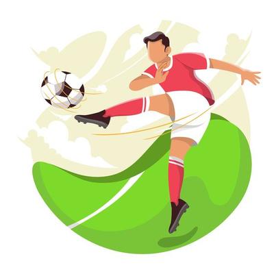 Man Kicking Ball Concept