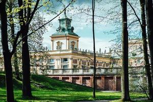Warsaw, Poland 2017- Old antique palace in Warsaw Wilanow, with park architecture photo