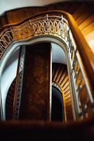 Old vintage semicircular staircase