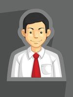 trabajador de oficina de la empresa perfil ejecutivo corporativo avatar dibujos animados vector
