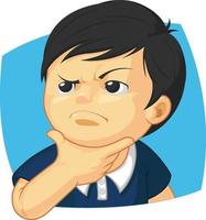 Boy Thinking Wondering Calculating Considering Expression Cartoon vector