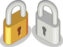 Padlock Security Privacy Symbol Cartoon Vector Illustration Drawing