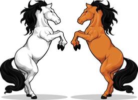 Semental de cría de caballos de pie ilustración de dibujos animados dibujo vectorial vector