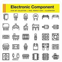 conjunto de iconos de componentes electrónicos vector