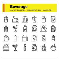 conjunto de iconos de bebidas vector