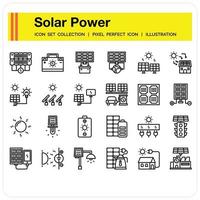 conjunto de iconos de energía solar vector