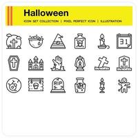 Halloween Outline icon set vector