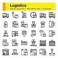 Logistics Outline icon set vector