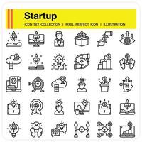 Startup Outline icon set vector