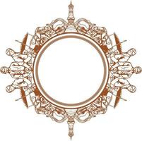 Frame Traditional Java Ornament Decorative Silhouette Vector Drawing