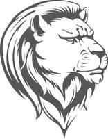 silueta, cabeza de león, plantilla, deporte, equipo, dibujo, vector, ilustración