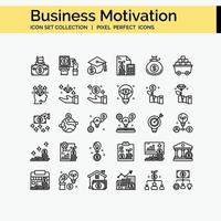 conjunto de iconos de esquema de motivación empresarial vector