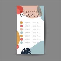 My checklist template. Abstract modern background with organic shapes. Flat Vector Illustration.