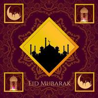 Abstract Eid Mubarak Islamic vector background design