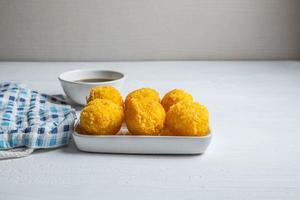 Dish of fried mozzarella photo