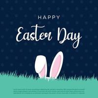ilustración vectorial gráfico de perfecto para el feliz día de pascua, conejo, huevo, fondo, plantilla, coloridas tarjetas de felicitación de pascua feliz con conejos vector