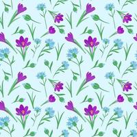 Seamless pattern with different colors. Seamless repeating pattern with spring flowers. Vector. vector