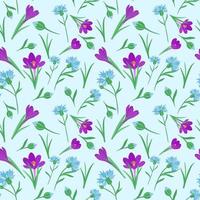 Seamless pattern with different colors. Seamless repeating pattern with spring flowers. Vector. vector