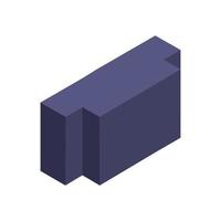 Isometric Building On White Background vector