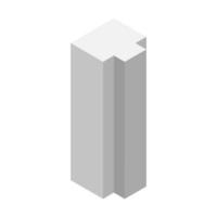 Isometric Building On White Background vector