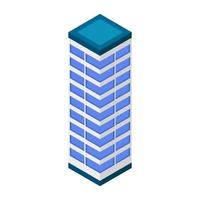 Isometric Building On White Background vector