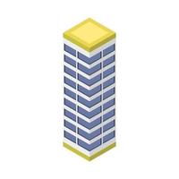 Isometric Building On White Background vector