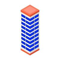 Isometric Building On White Background vector