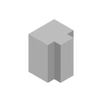 Isometric Building On White Background vector