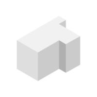 Isometric Building On White Background vector