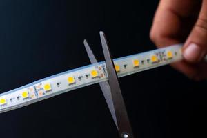 LED strip being cut photo