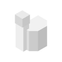 Isometric Building On White Background vector