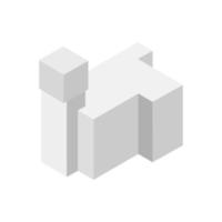 Isometric Building On White Background vector