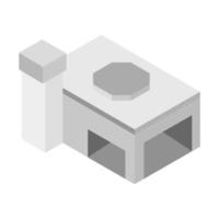 Isometric Building On White Background vector