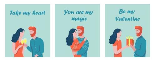 Valentine's day card set vector