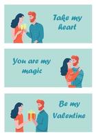 Valentine's day card set vector