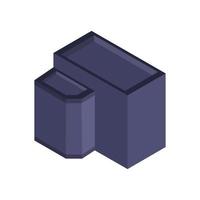 Isometric Building On White Background vector