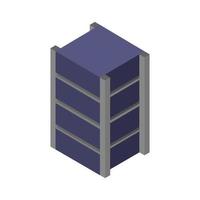 Isometric Building On White Background vector