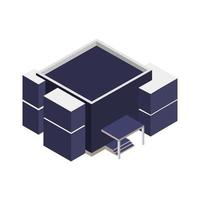 Isometric Building On White Background vector