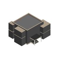 Isometric Building On White Background vector