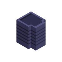 Isometric Building On White Background vector