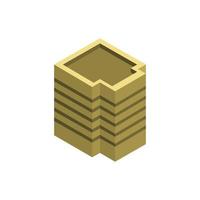 Isometric Building On White Background vector
