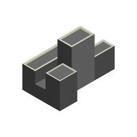 Isometric Building On White Background vector